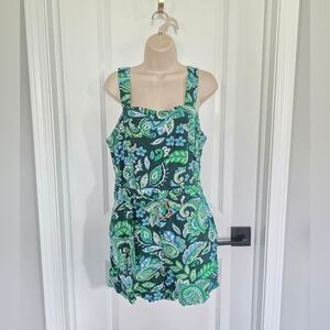 LOFT Paisley Green and Blue Romper Sz 6 Worn 1x